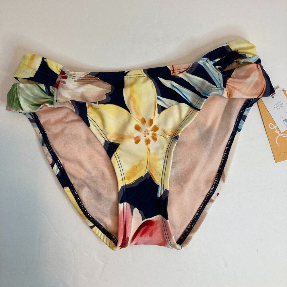 Kona Sol Swim Suit Bottoms Tropical Print Medium Bikini Bathing